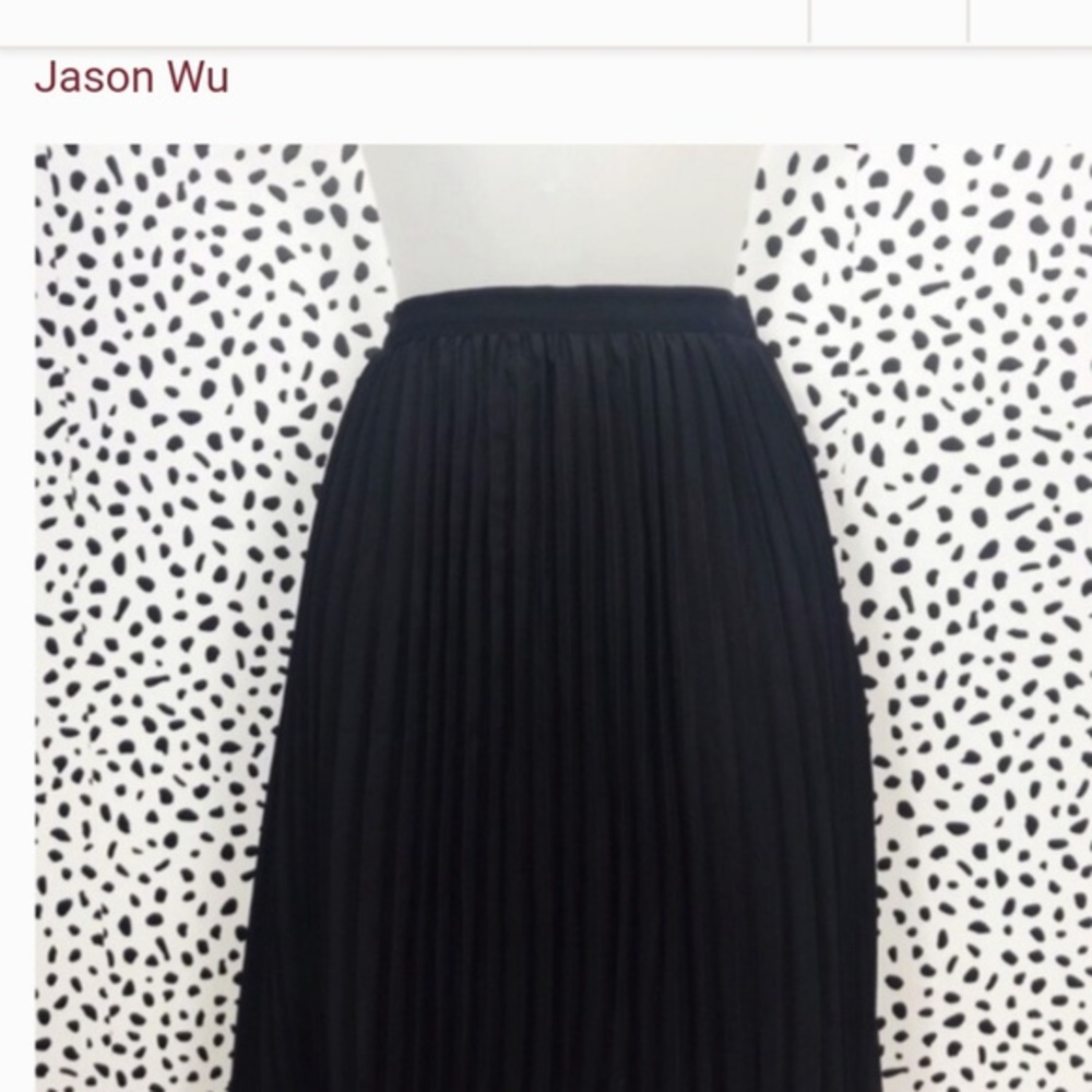 Ason Wu Black Pleated A-Line Skirt Size 4